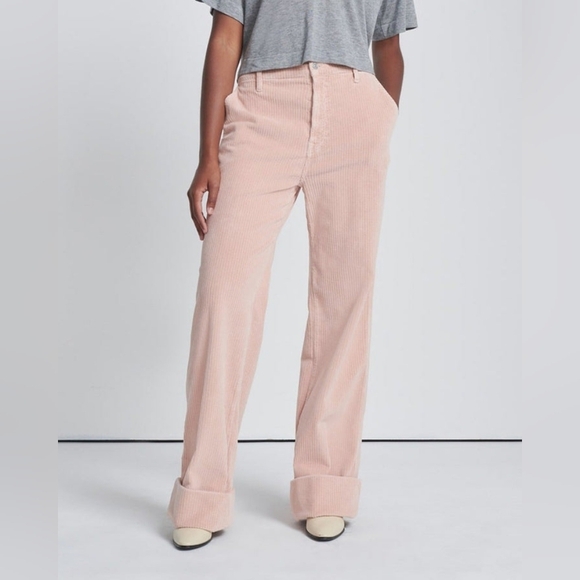 NWT 7 For All Mankind  Wide Leg Corduroy Easy Trouser in Cameo Rose  31 🌸 $348 - Picture 3 of 12